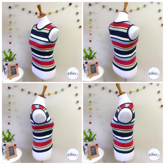 Cherokee Multi-Color Striped Sleeveless Sweater - Picture 4 of 7
